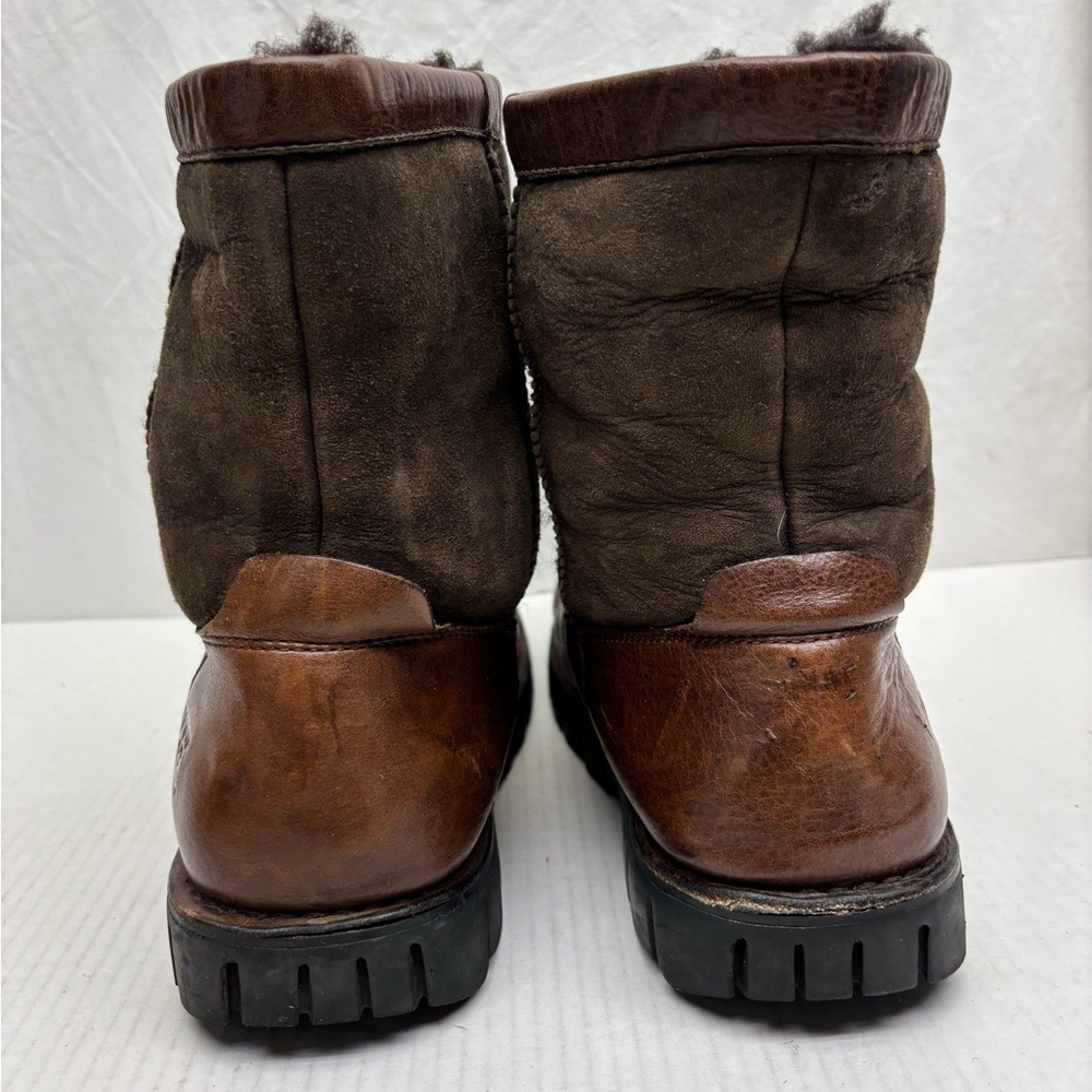 Ugg Men's Brown Leather & Suede Winter Boots, SZ 12, box 28 - Picture 3 of 7